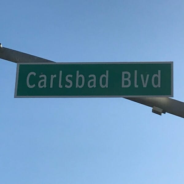 carlsbad-\ ca calsbad ave street sign